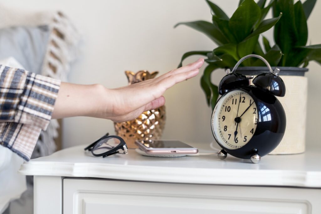 Turning off an alarm clock