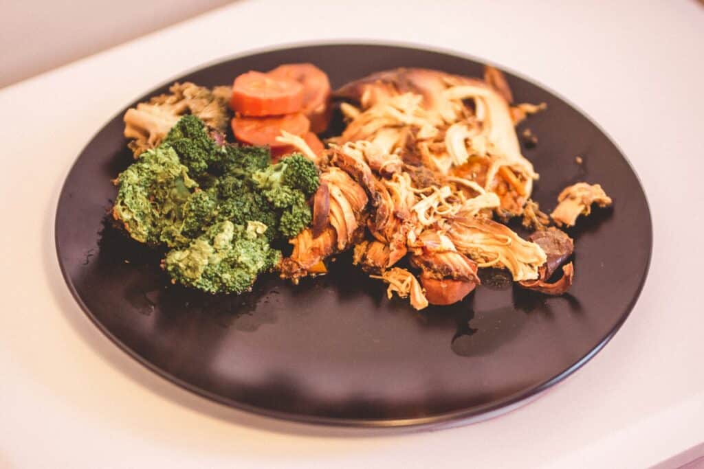 Slow cooker chicken teriyaki on a plate