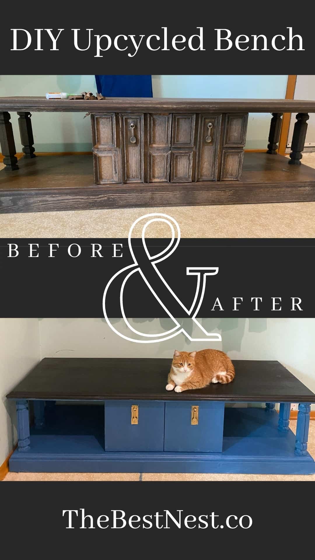 DIY Upcycled Bench From an Old TV Stand