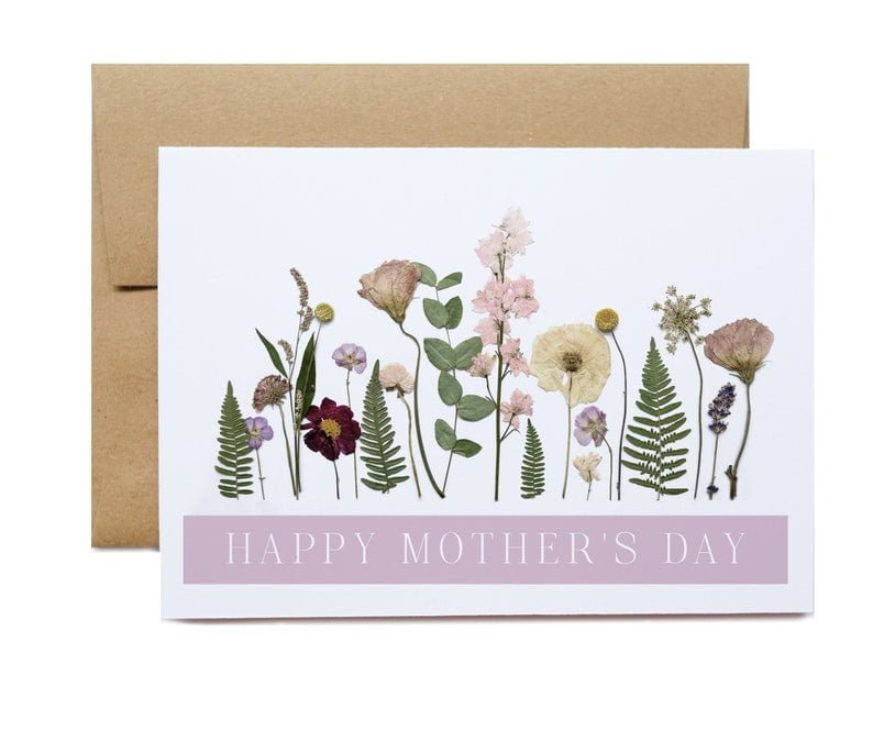 Happy Mother's Day Pressed Flower Garden Card