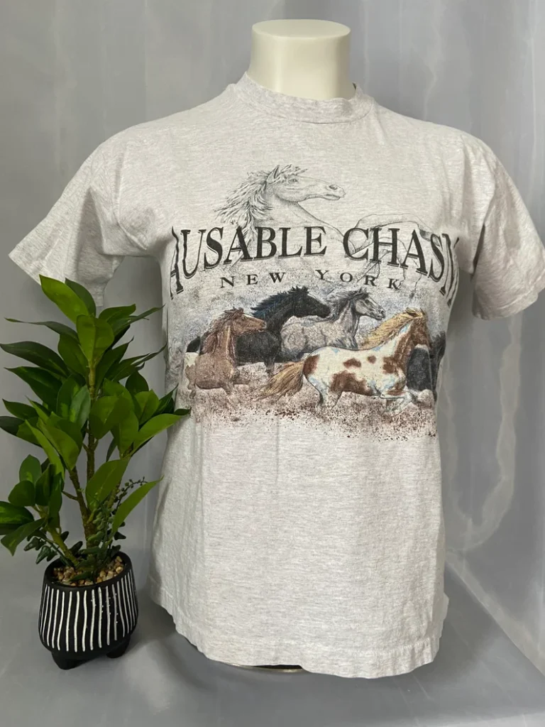 90s vintage shirt with a horse design that you could wear to a 90s party