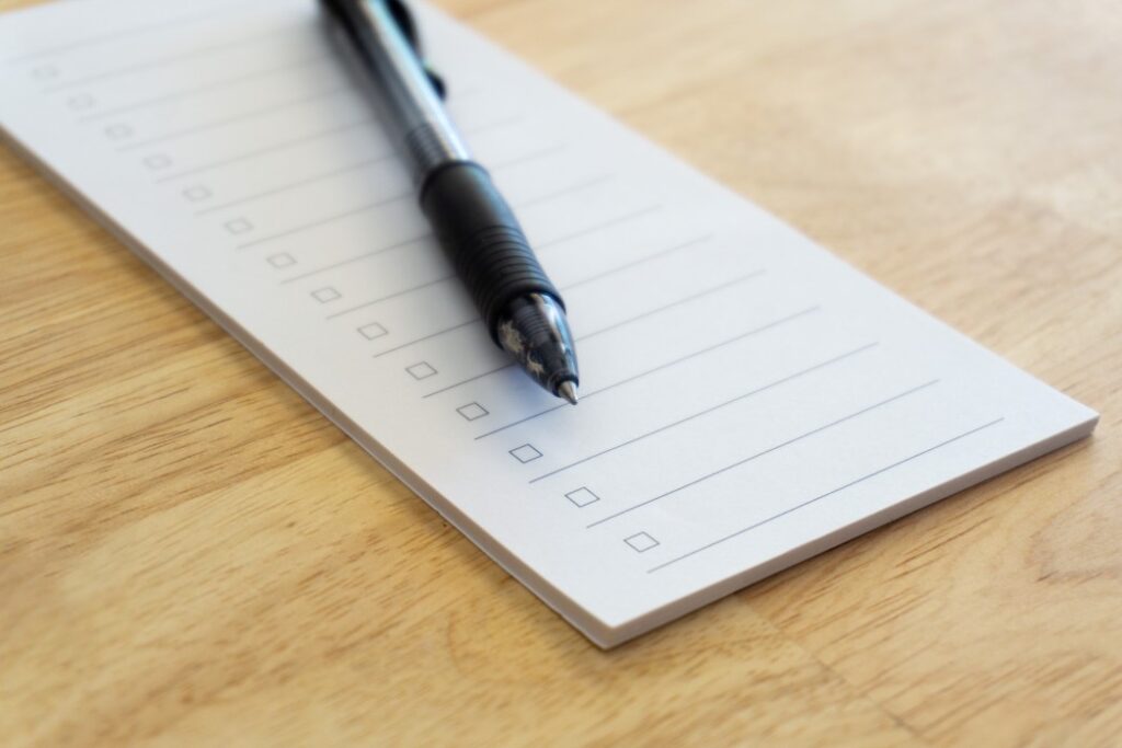 Checklist that can be used to make back to school mornings easier