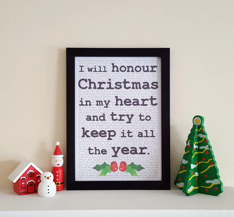 A Christmas Carol Print - Christmas Décor - Reading Nook Poster - Charles Dickens Quote