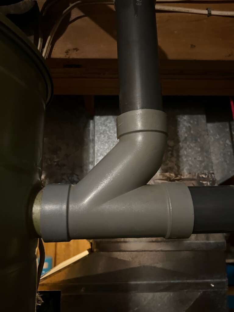 How our central vacuum was hooked up before we replaced it