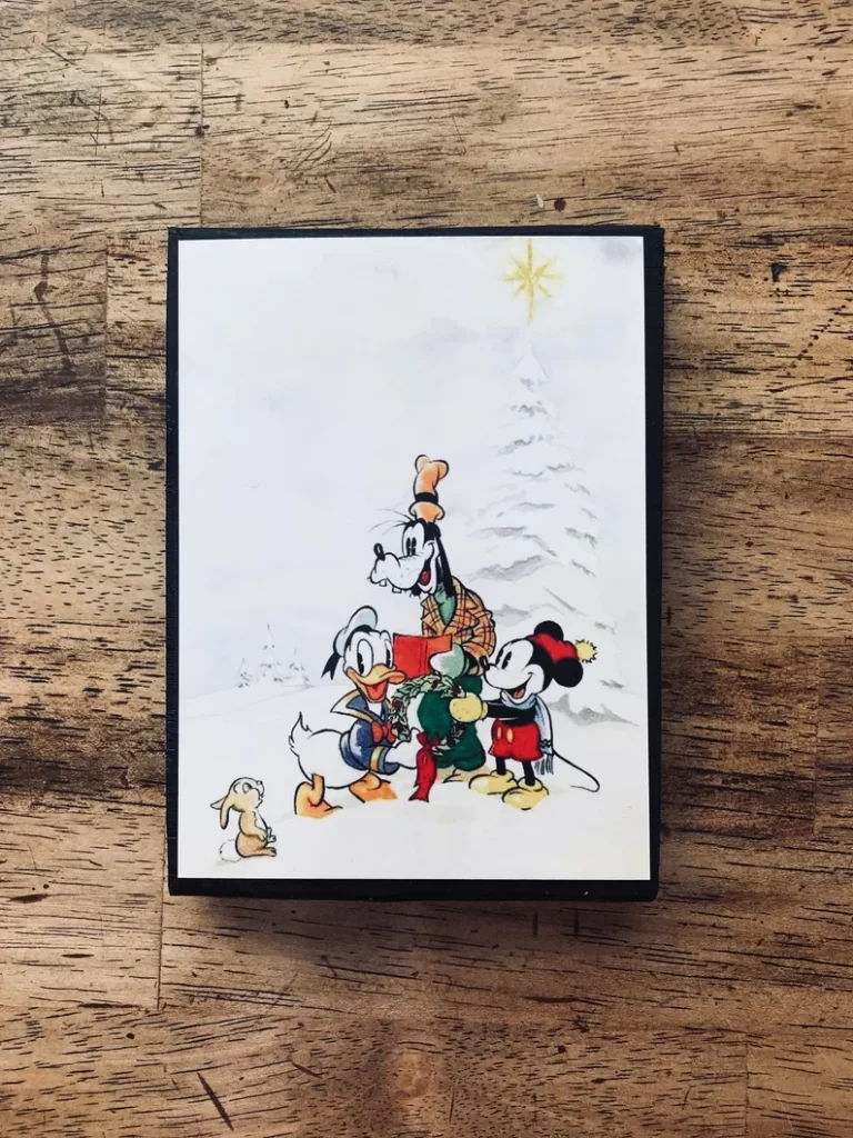 Caroling Mickey, Donald, and Goofy Art Print