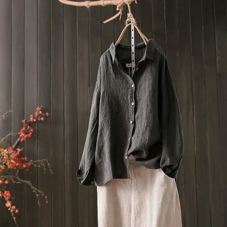 oversized classic linen shirt