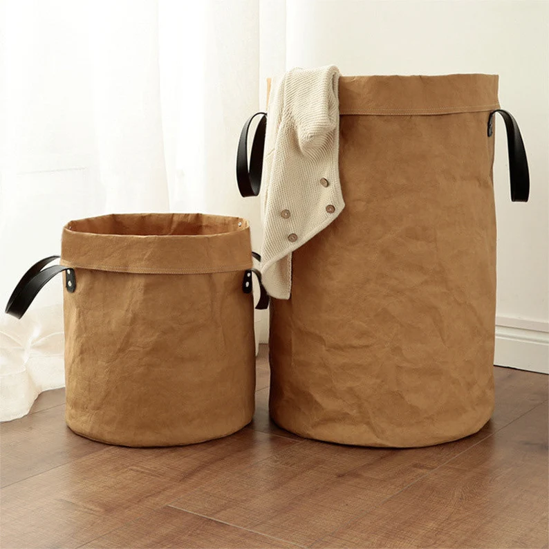 Brown modern laundry hamper