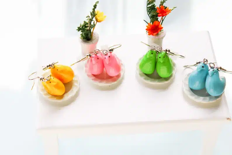 Peeps chick earrings