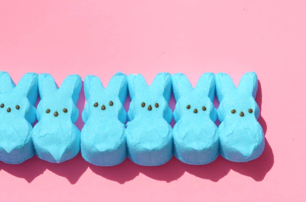 Peeps Themed Gift Ideas for Easter featured image of a bunch of peeps