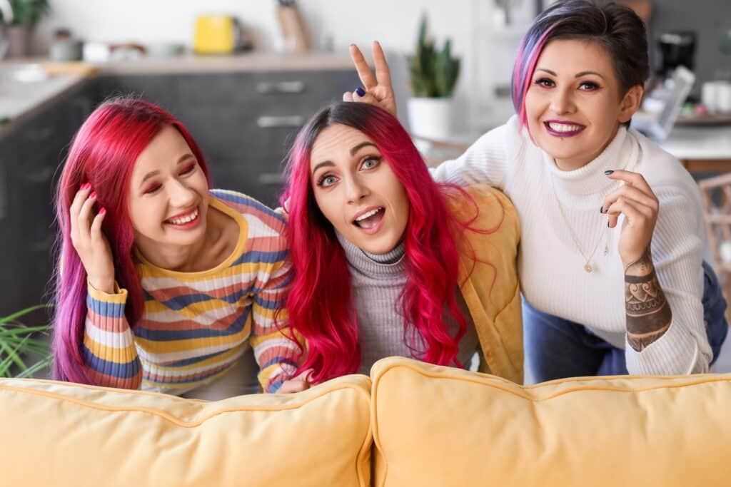 Group of women with dyed hair