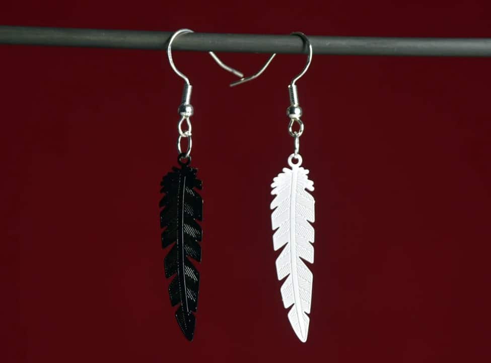 Angel and Demon Feather Earrings
