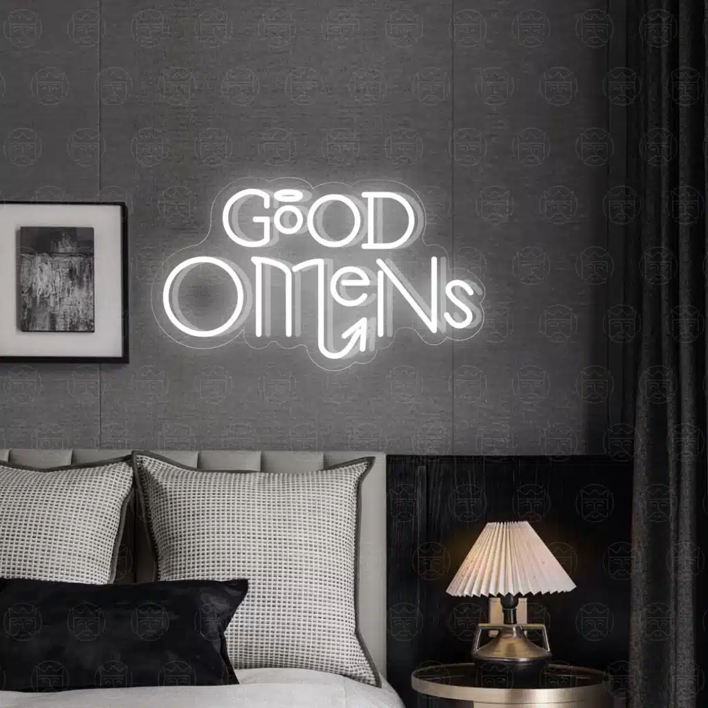 Good Omens logo neon sign