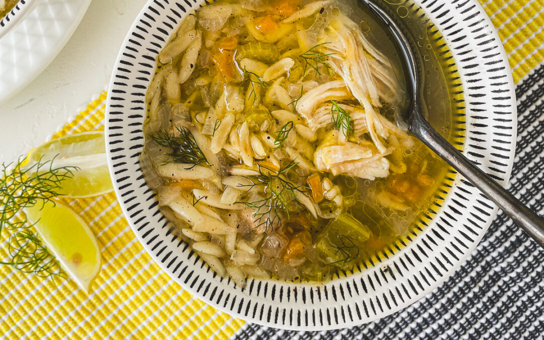 Lemon Chicken Soup With Orzo Noodles