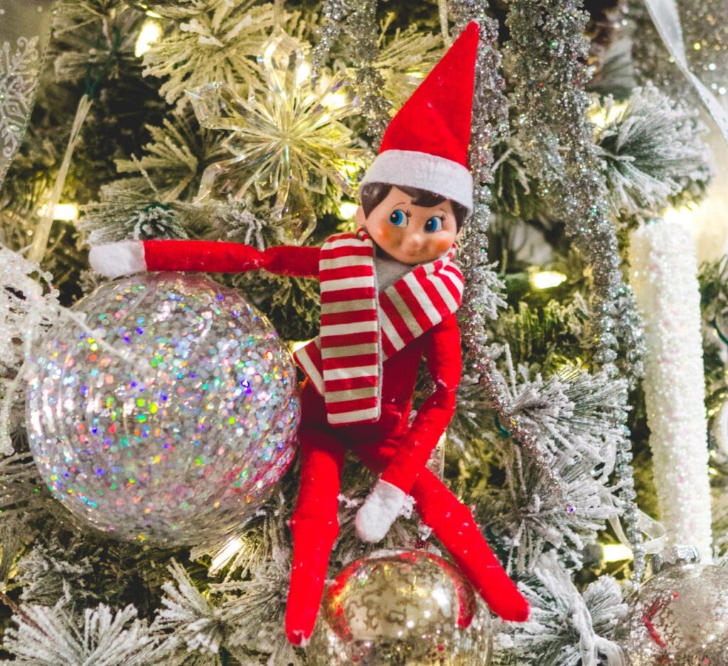 Elf on the shelf in a tree
