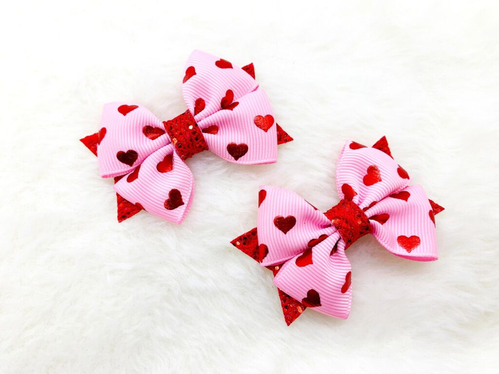 Heart hair bows for toddlers