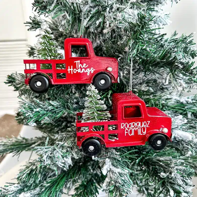 Personalized Red Truck Ornament
